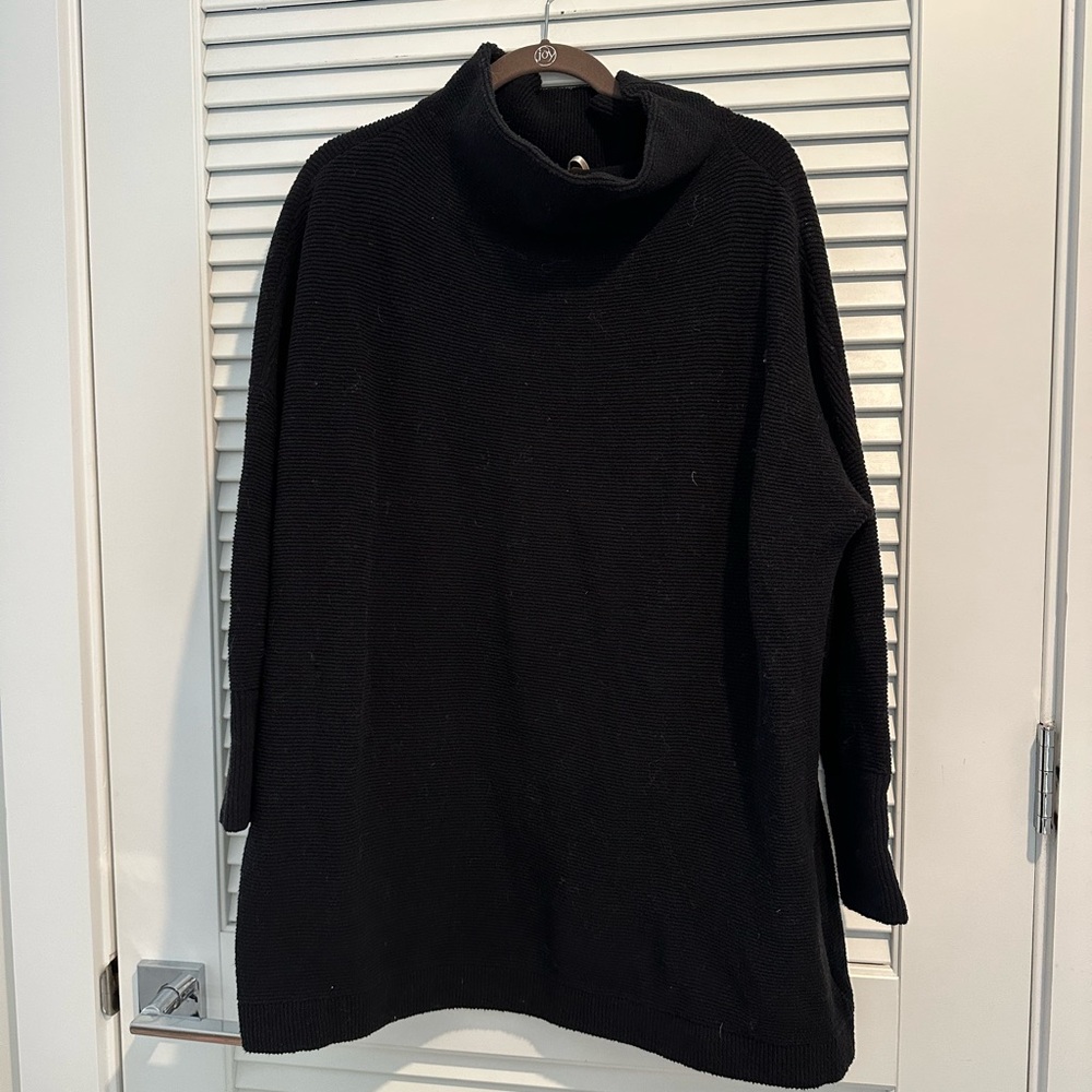 Free People Black Cowl Neck Sweater